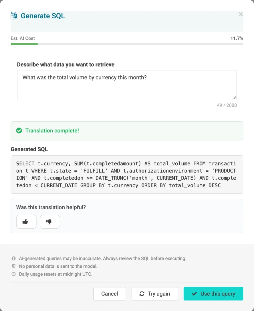Dialog SQL generieren