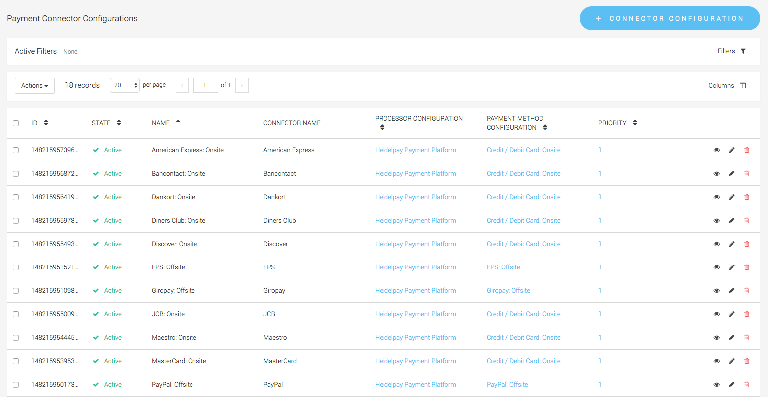 Create the connector configurations.